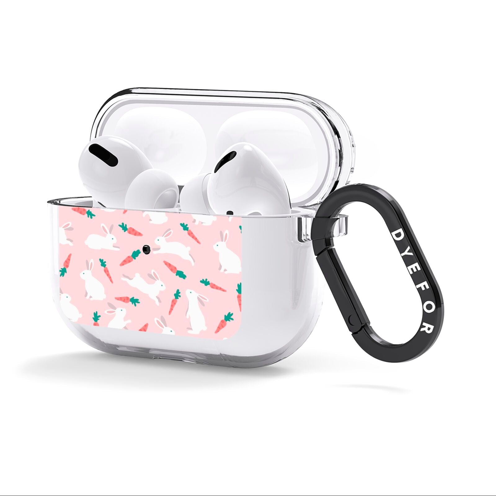 Easter Bunny And Carrot AirPods Clear Case 3rd Gen Side Image