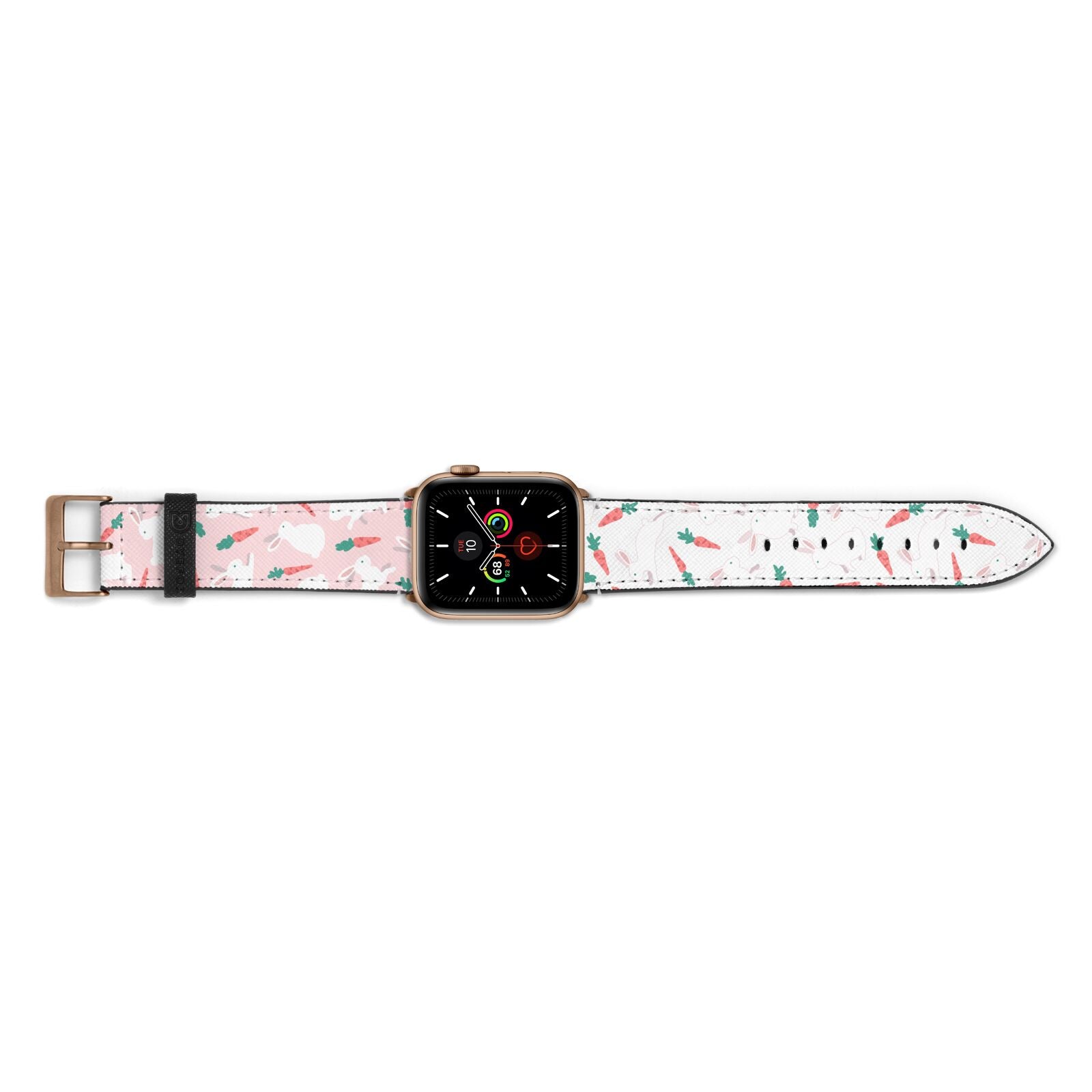 Easter Bunny And Carrot Apple Watch Strap Landscape Image Gold Hardware