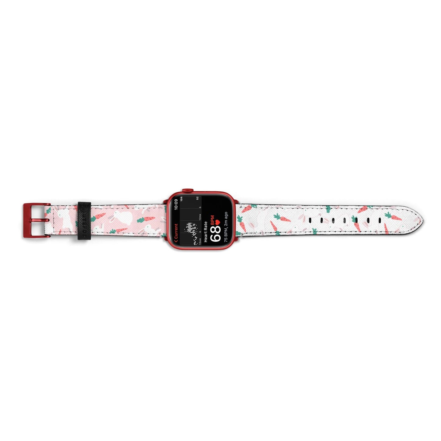 Easter Bunny And Carrot Apple Watch Strap Size 38mm Landscape Image Red Hardware