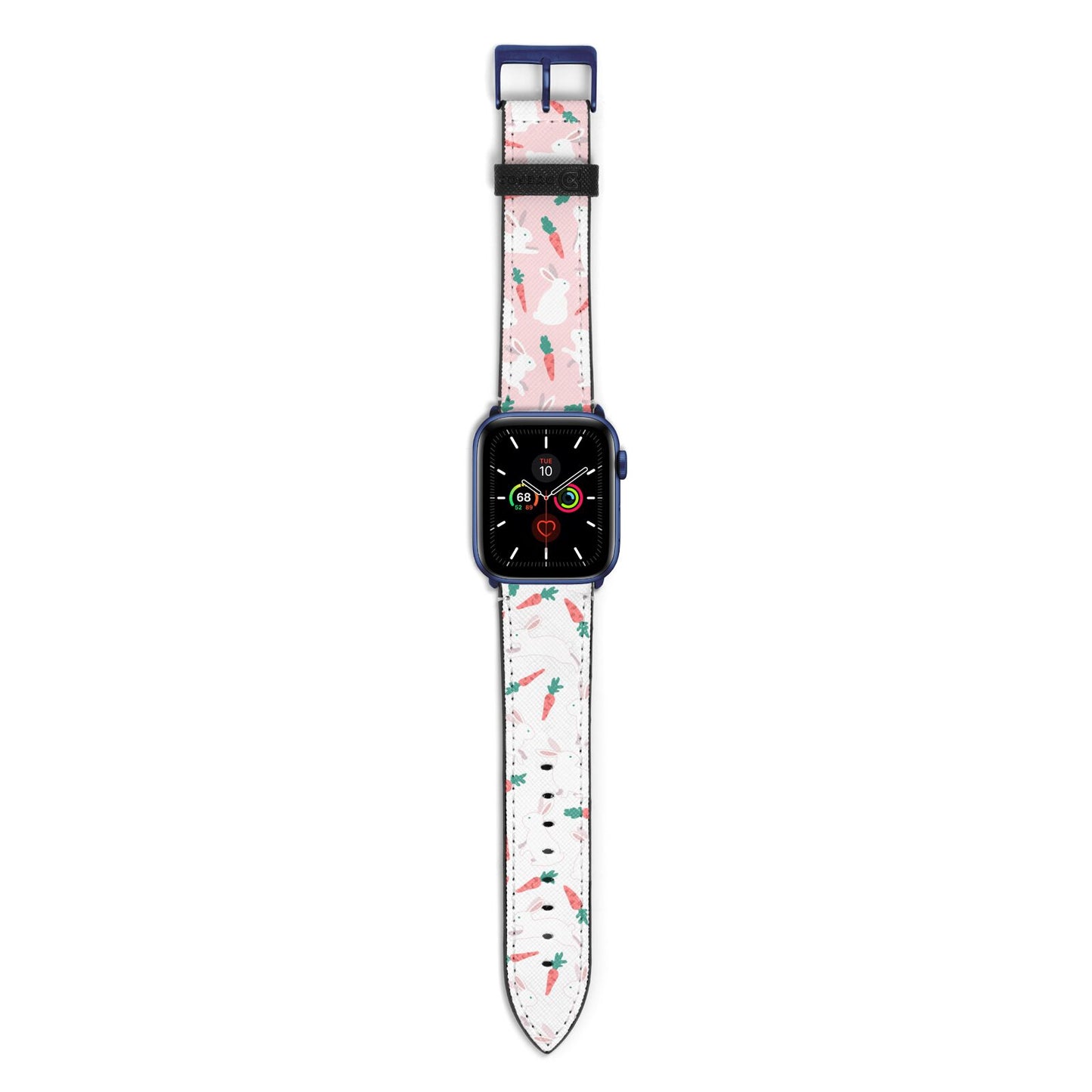 Easter Bunny And Carrot Apple Watch Strap with Blue Hardware
