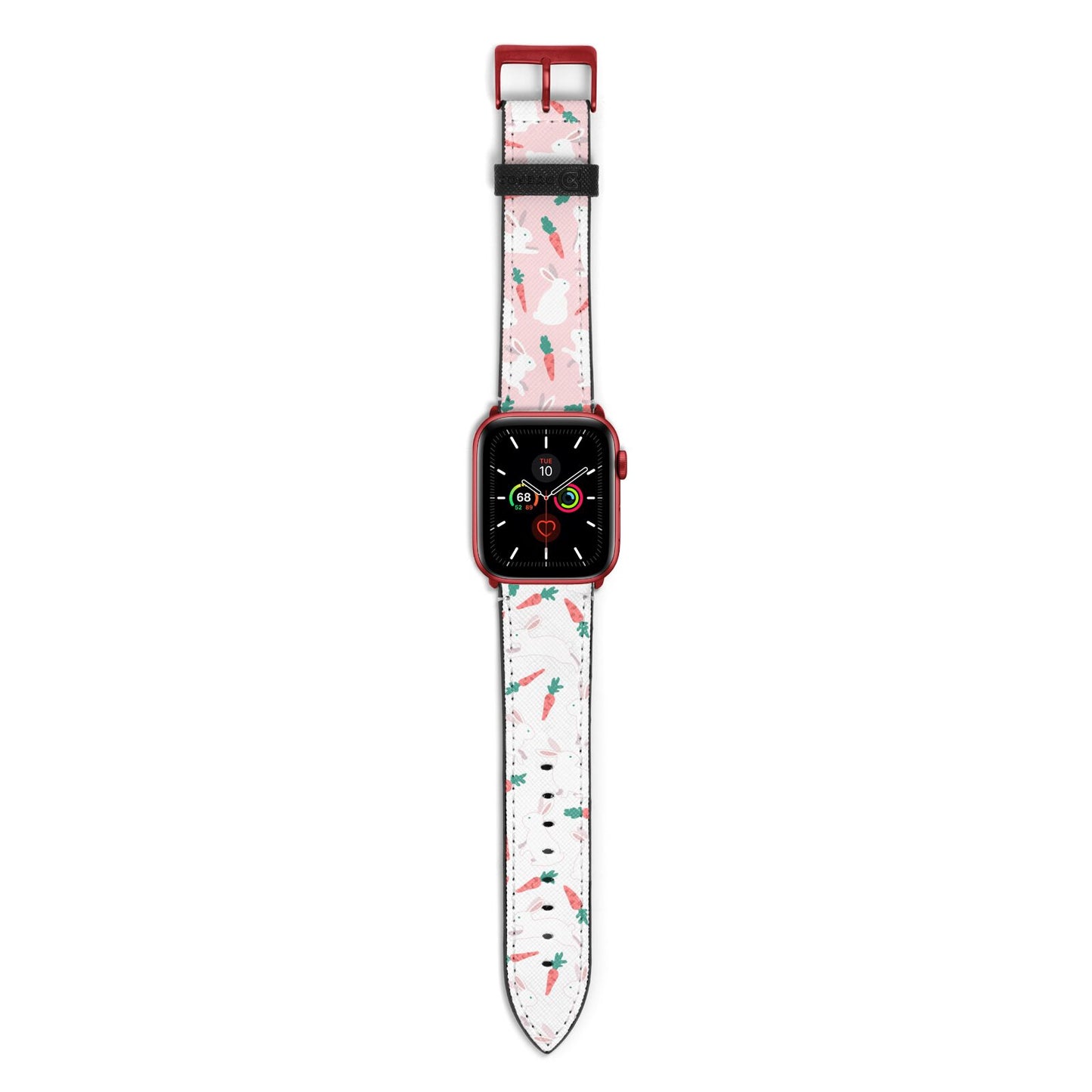 Easter Bunny And Carrot Apple Watch Strap with Red Hardware