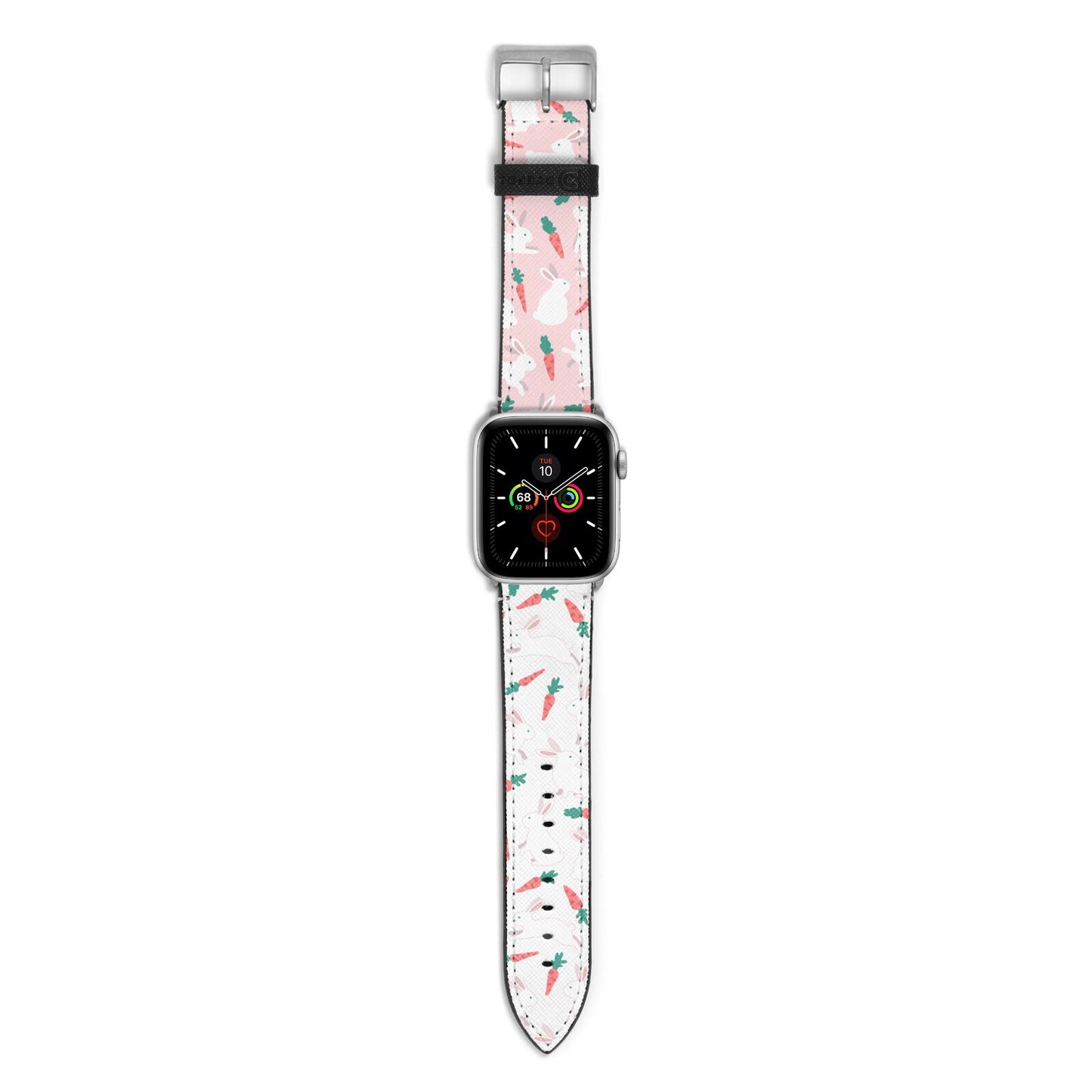 Easter Bunny And Carrot Apple Watch Strap with Silver Hardware
