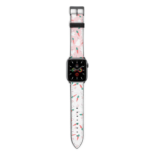 Easter Bunny And Carrot Apple Watch Strap with Space Grey Hardware