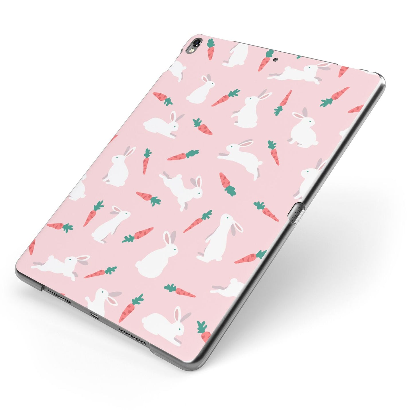 Easter Bunny And Carrot Apple iPad Case on Grey iPad Side View
