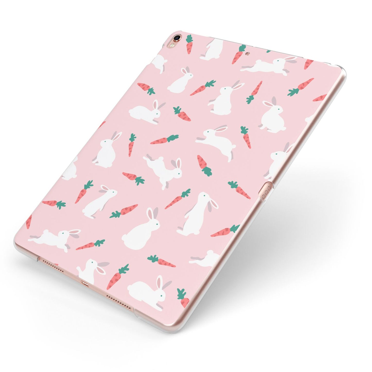Easter Bunny And Carrot Apple iPad Case on Rose Gold iPad Side View