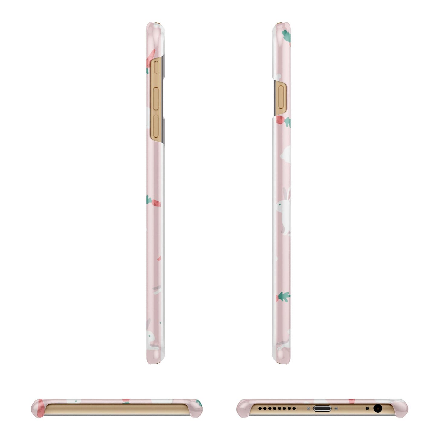 Easter Bunny And Carrot Apple iPhone 6 Plus 3D Wrap Snap Case Angled Images