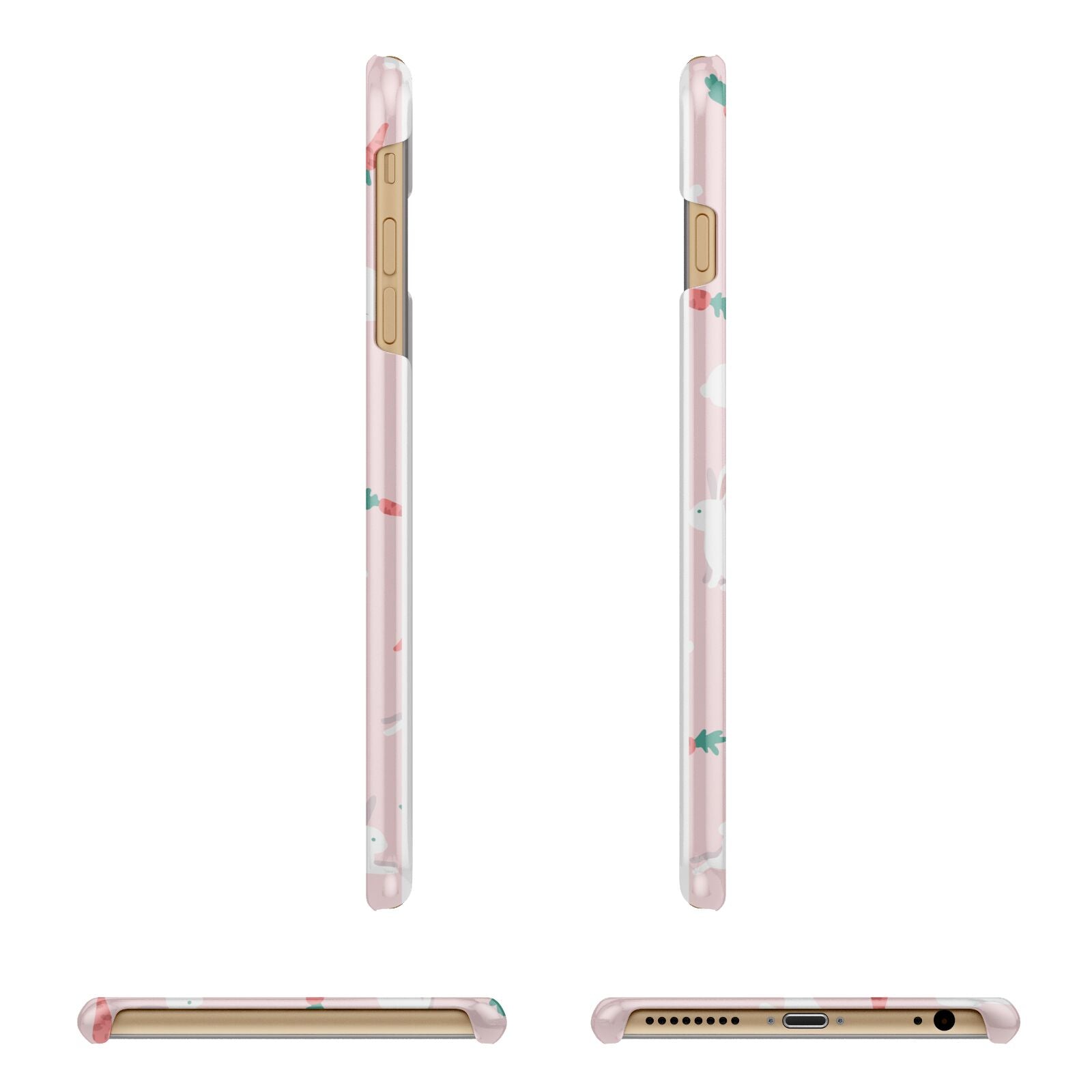 Easter Bunny And Carrot Apple iPhone 6 Plus 3D Wrap Snap Case Angled Images