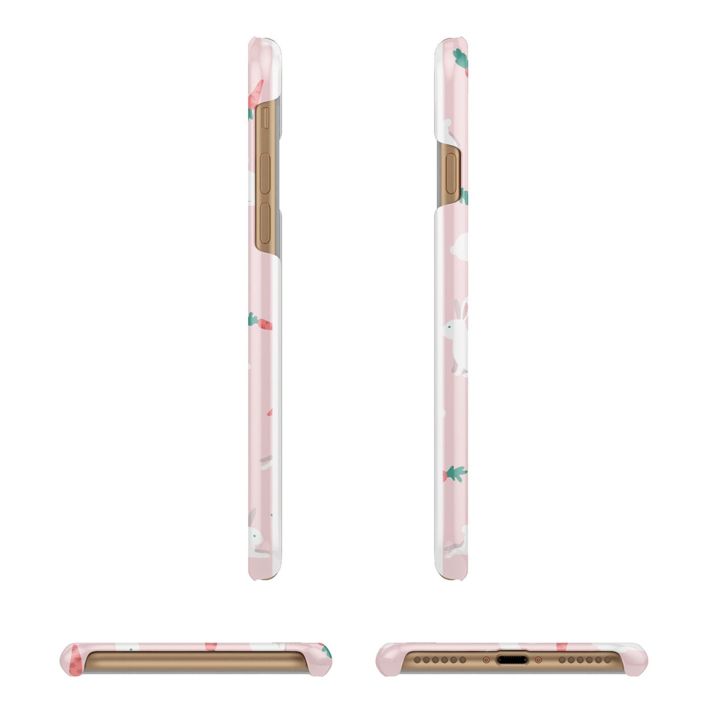 Easter Bunny And Carrot Apple iPhone 7 8 3D Wrap Snap Case Angled Images