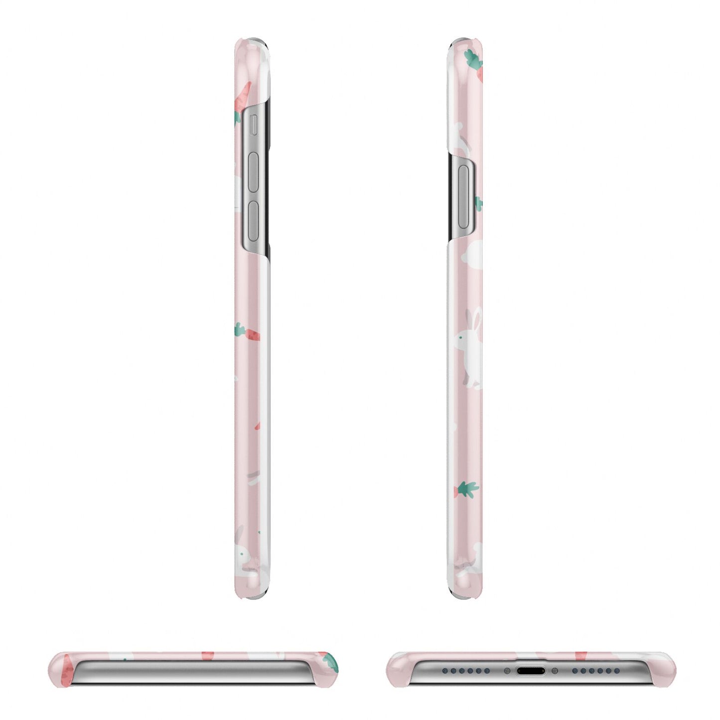 Easter Bunny And Carrot Apple iPhone XR 3D Wrap Snap Case Angled Images on White Phone