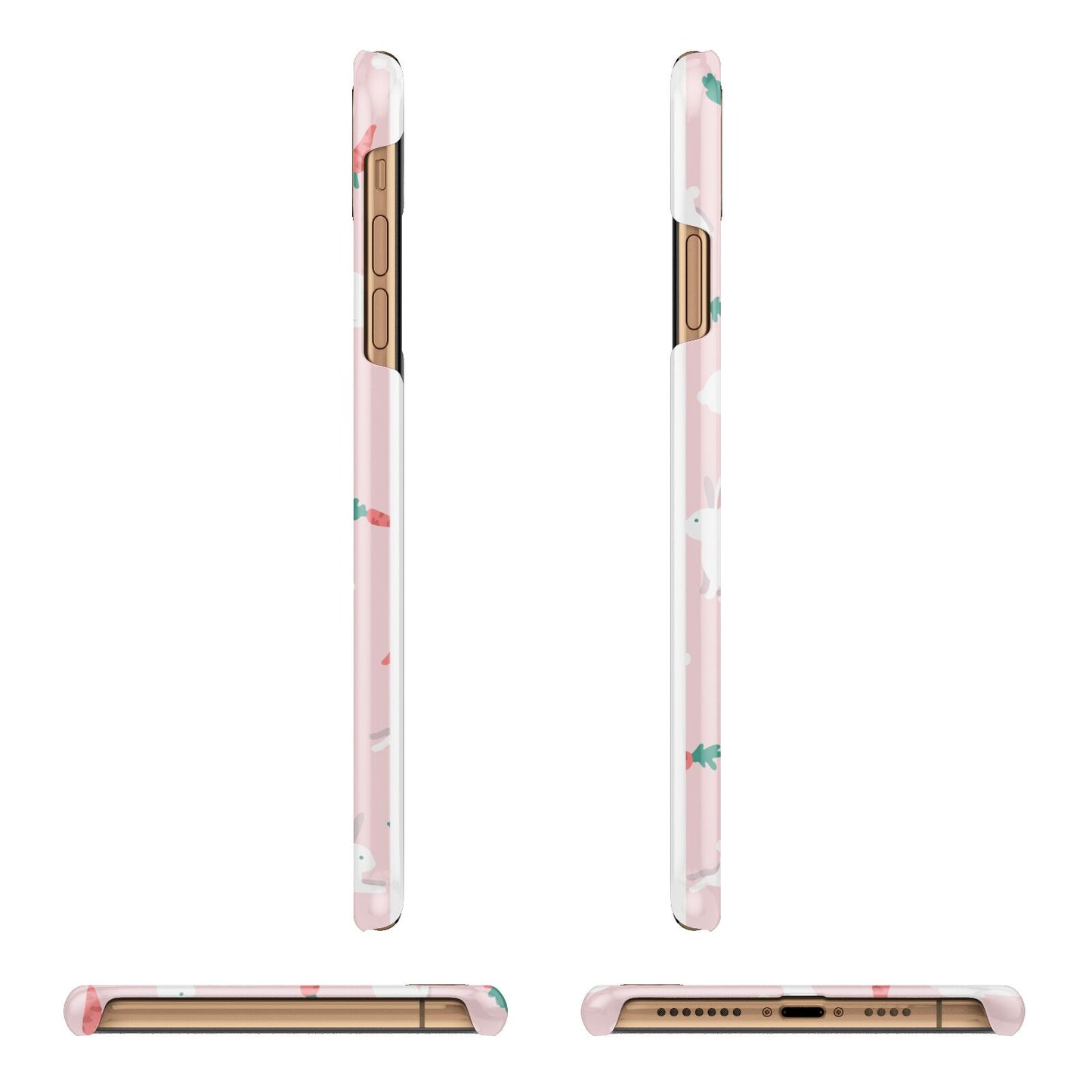 Easter Bunny And Carrot Apple iPhone Xs Max 3D Wrap Snap Case Angled Images