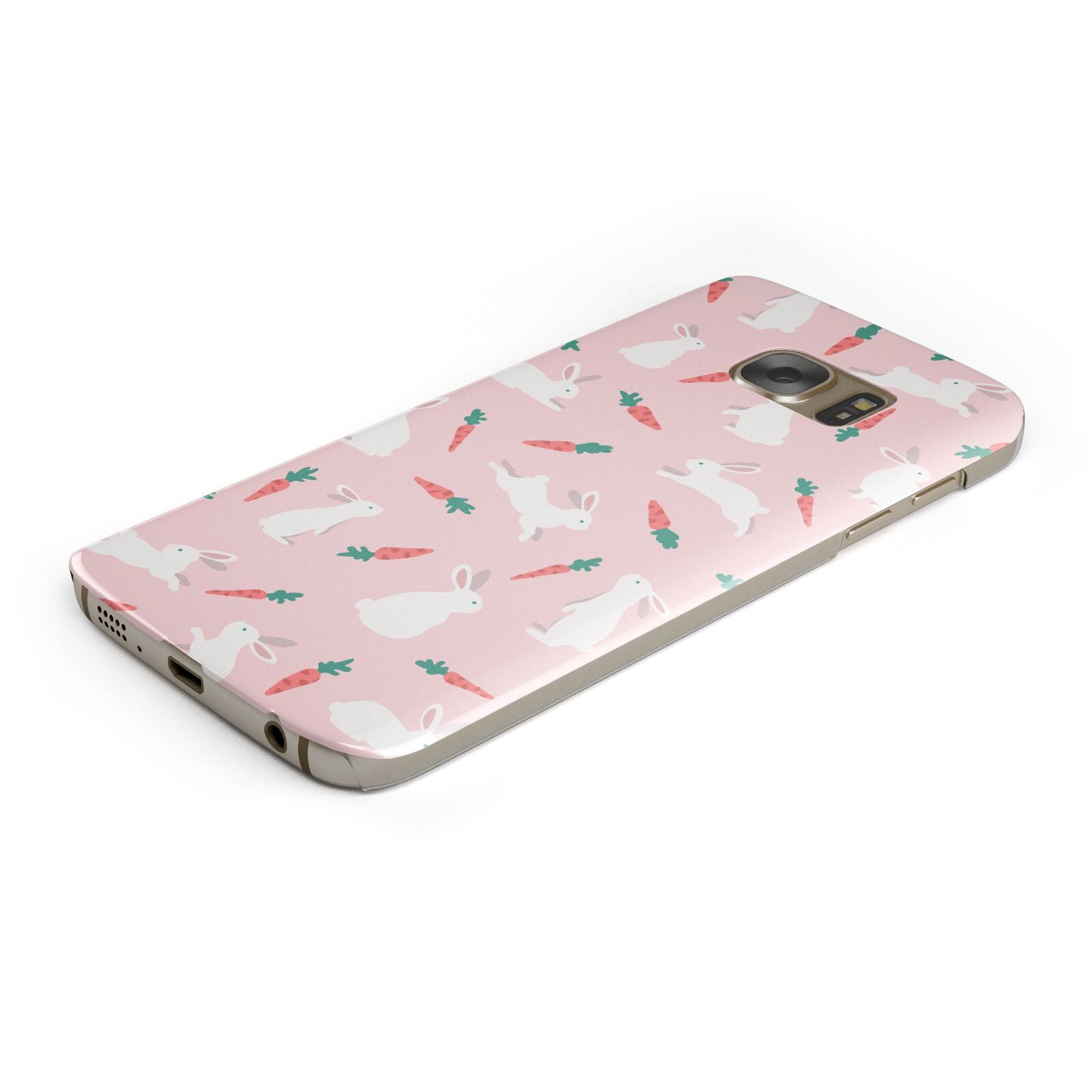Easter Bunny And Carrot Protective Samsung Galaxy Case Angled Image