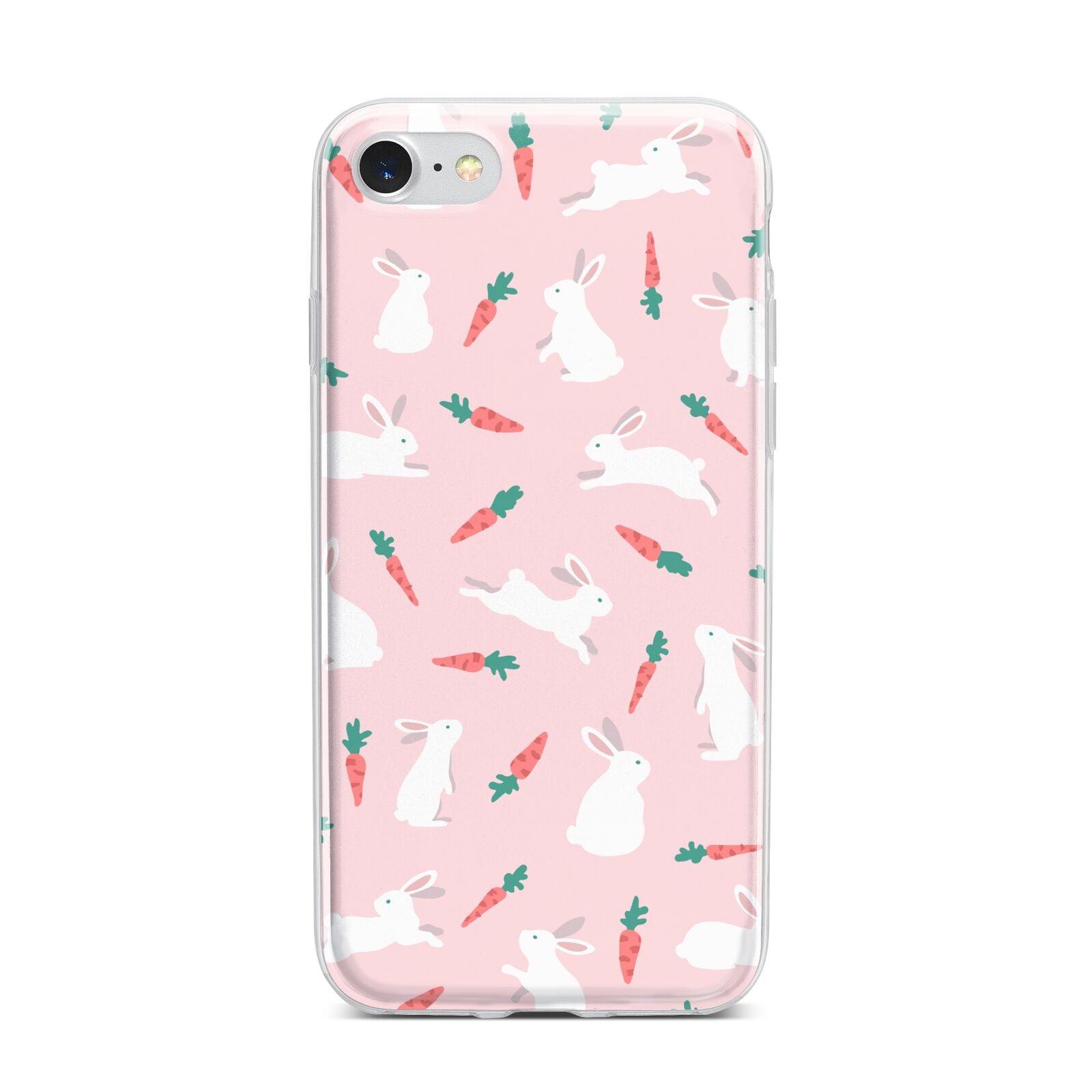 Easter Bunny And Carrot iPhone 7 Bumper Case on Silver iPhone