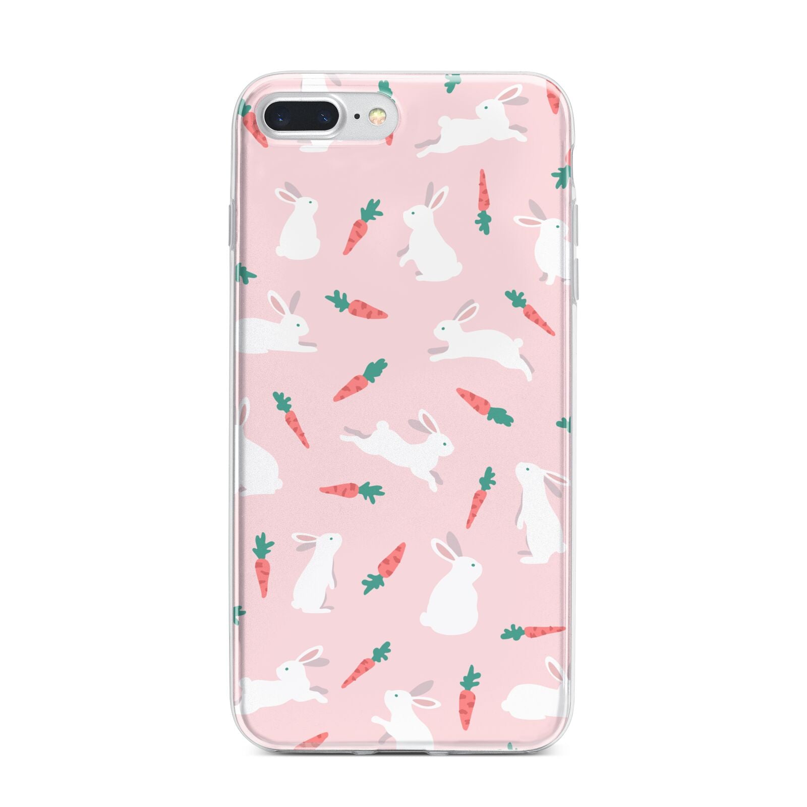 Easter Bunny And Carrot iPhone 7 Plus Bumper Case on Silver iPhone