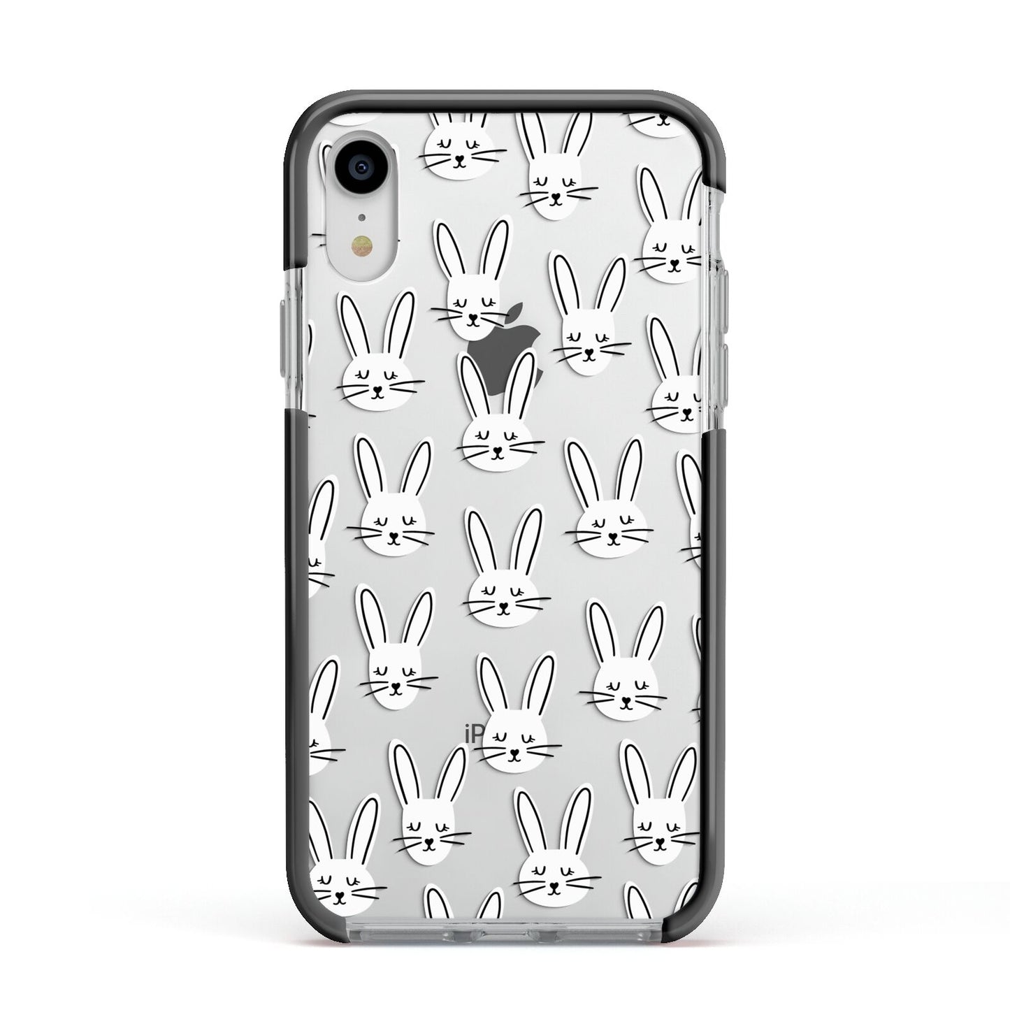 Easter Bunny Apple iPhone XR Impact Case Black Edge on Silver Phone