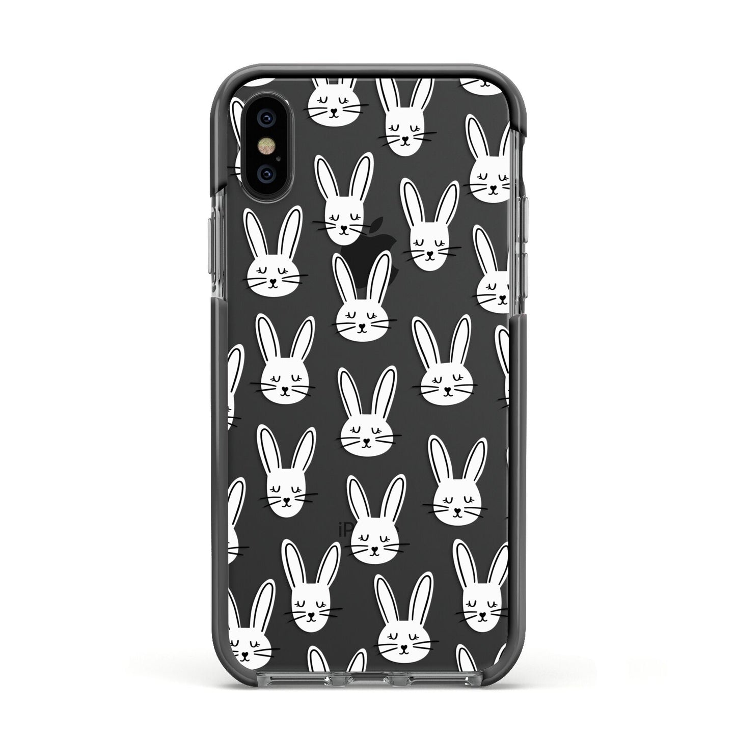 Easter Bunny Apple iPhone Xs Impact Case Black Edge on Black Phone