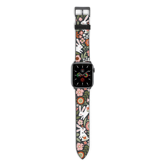 Easter Floral Apple Watch Strap with Space Grey Hardware