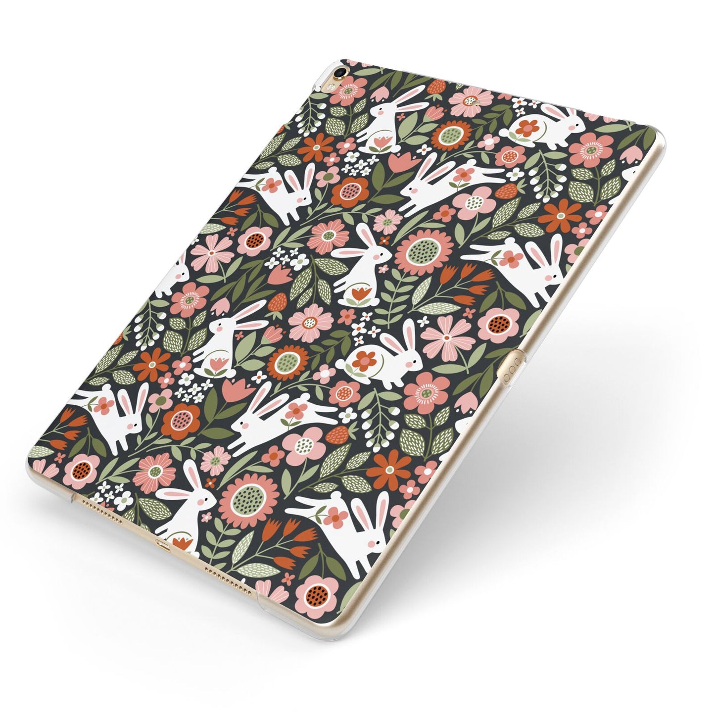 Easter Floral Apple iPad Case on Gold iPad Side View