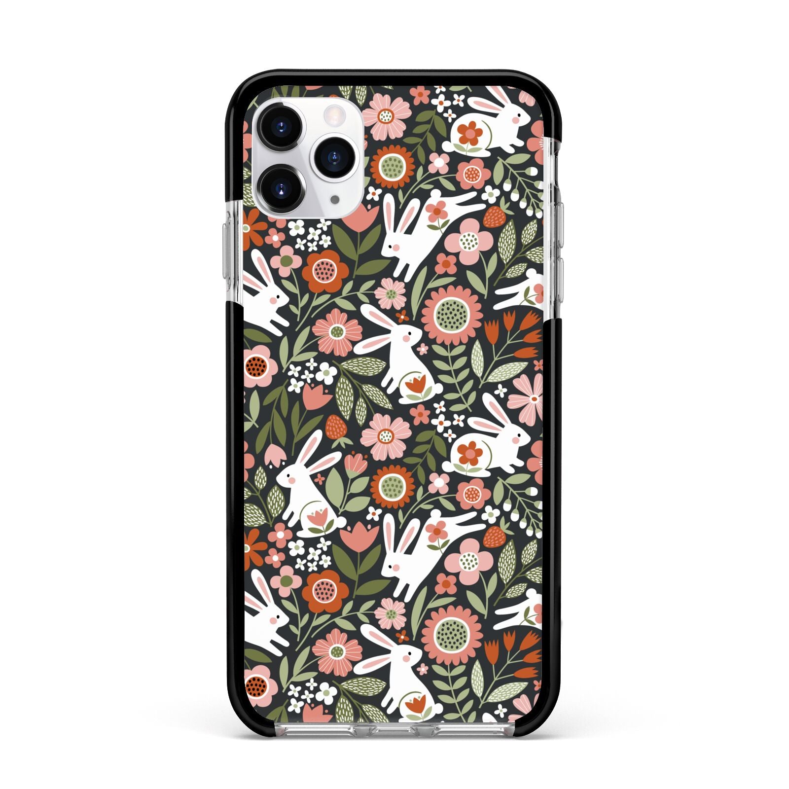 Easter Floral Apple iPhone 11 Pro Max in Silver with Black Impact Case