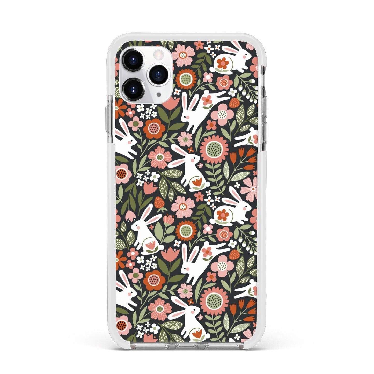 Easter Floral Apple iPhone 11 Pro Max in Silver with White Impact Case