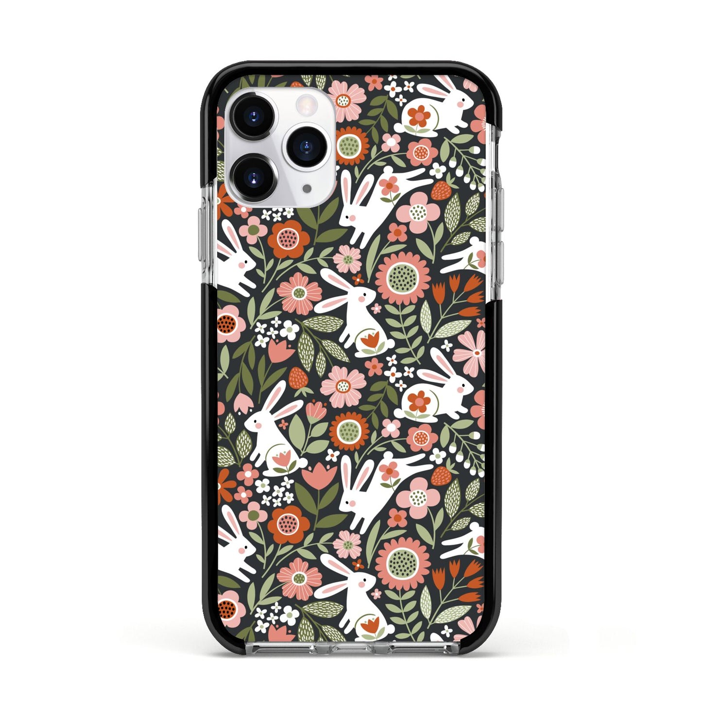 Easter Floral Apple iPhone 11 Pro in Silver with Black Impact Case
