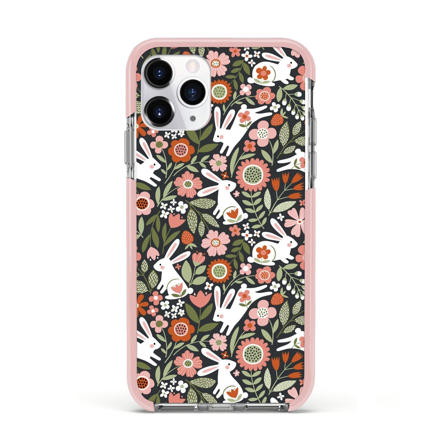 Easter Floral Apple iPhone 11 Pro in Silver with Pink Impact Case