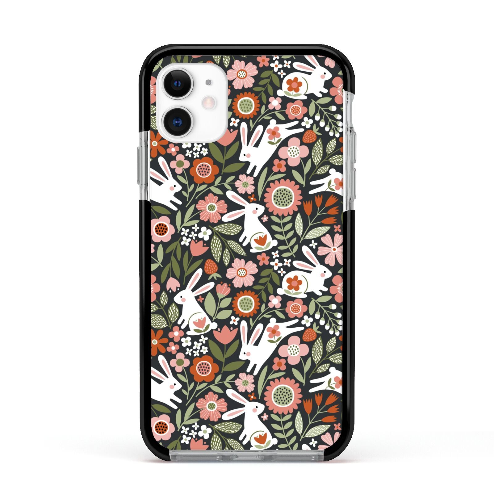 Easter Floral Apple iPhone 11 in White with Black Impact Case
