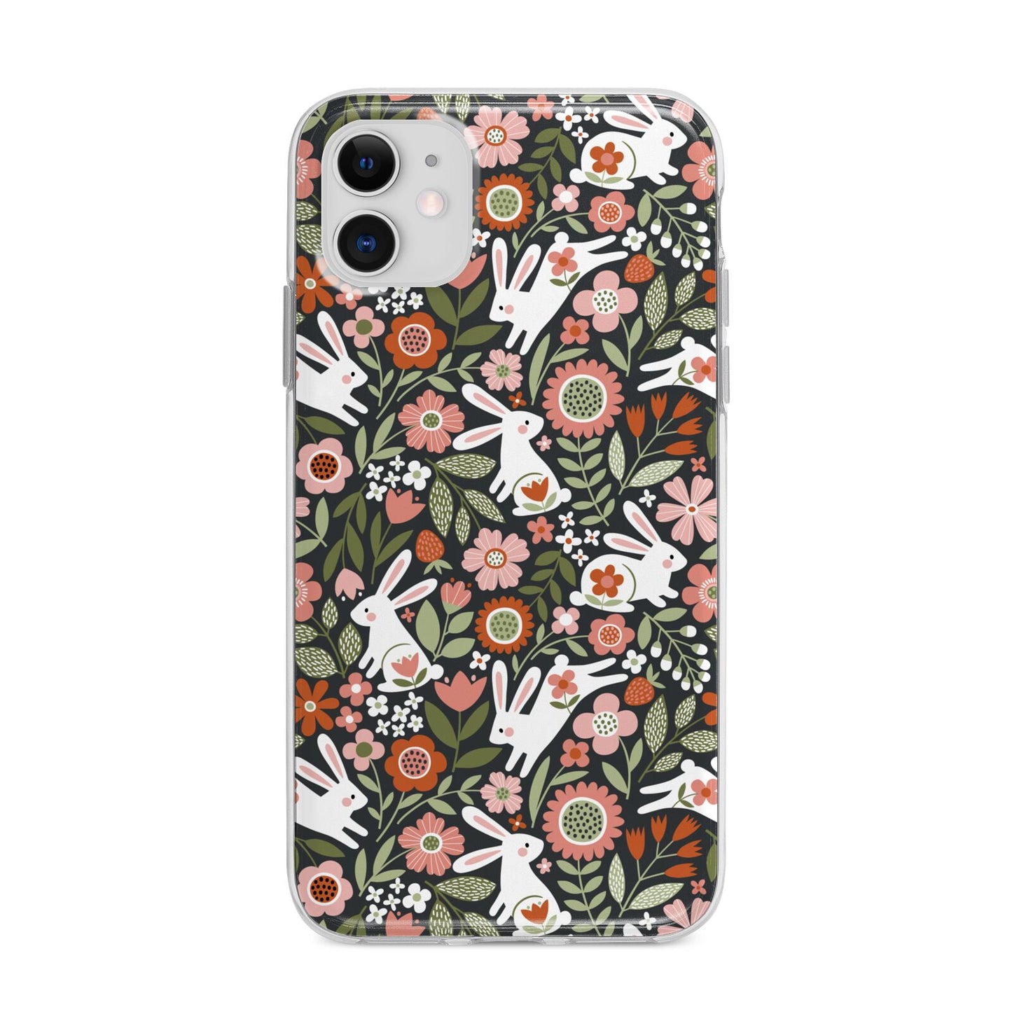 Easter Floral Apple iPhone 11 in White with Bumper Case