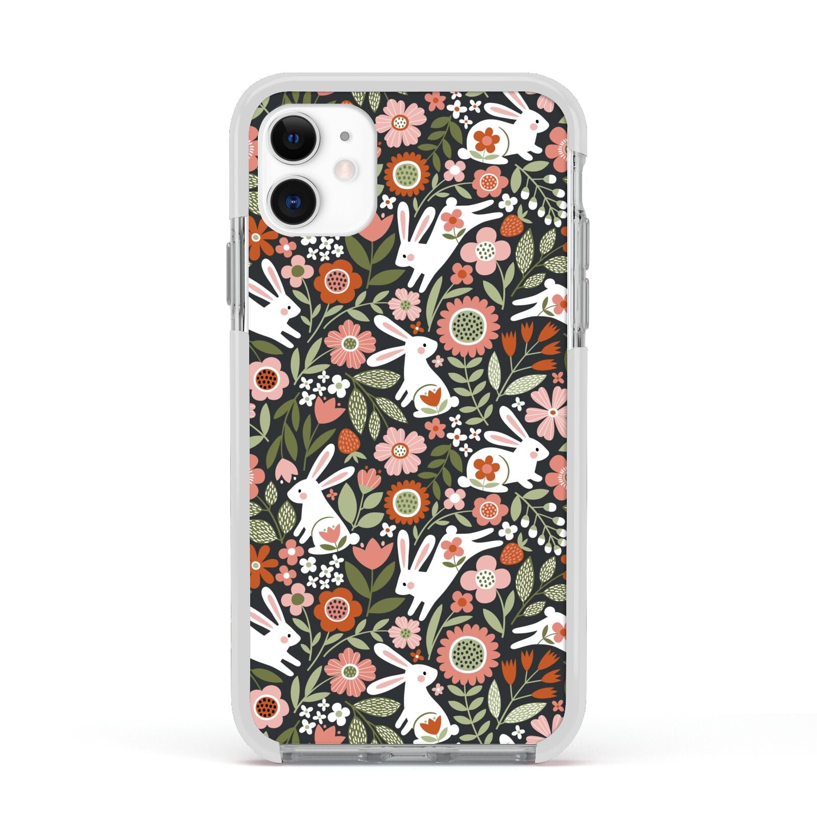 Easter Floral Apple iPhone 11 in White with White Impact Case
