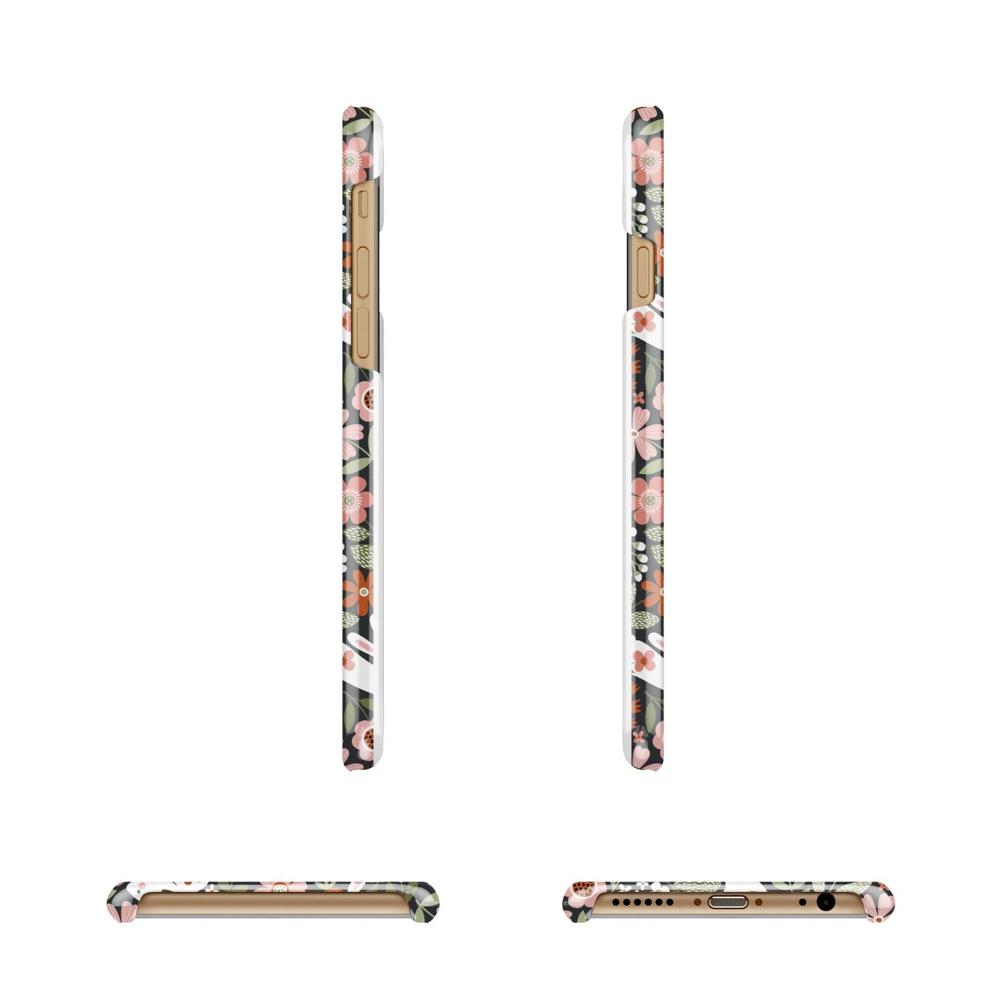 Easter Floral Apple iPhone 6 3D Wrap Snap Case Angled Images