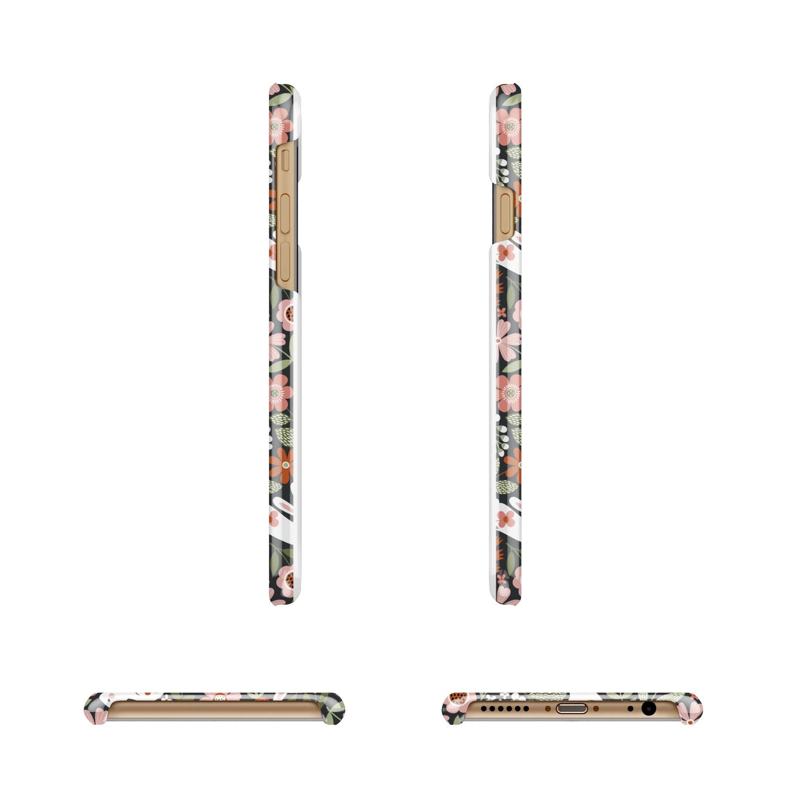 Easter Floral Apple iPhone 6 3D Wrap Snap Case Angled Images