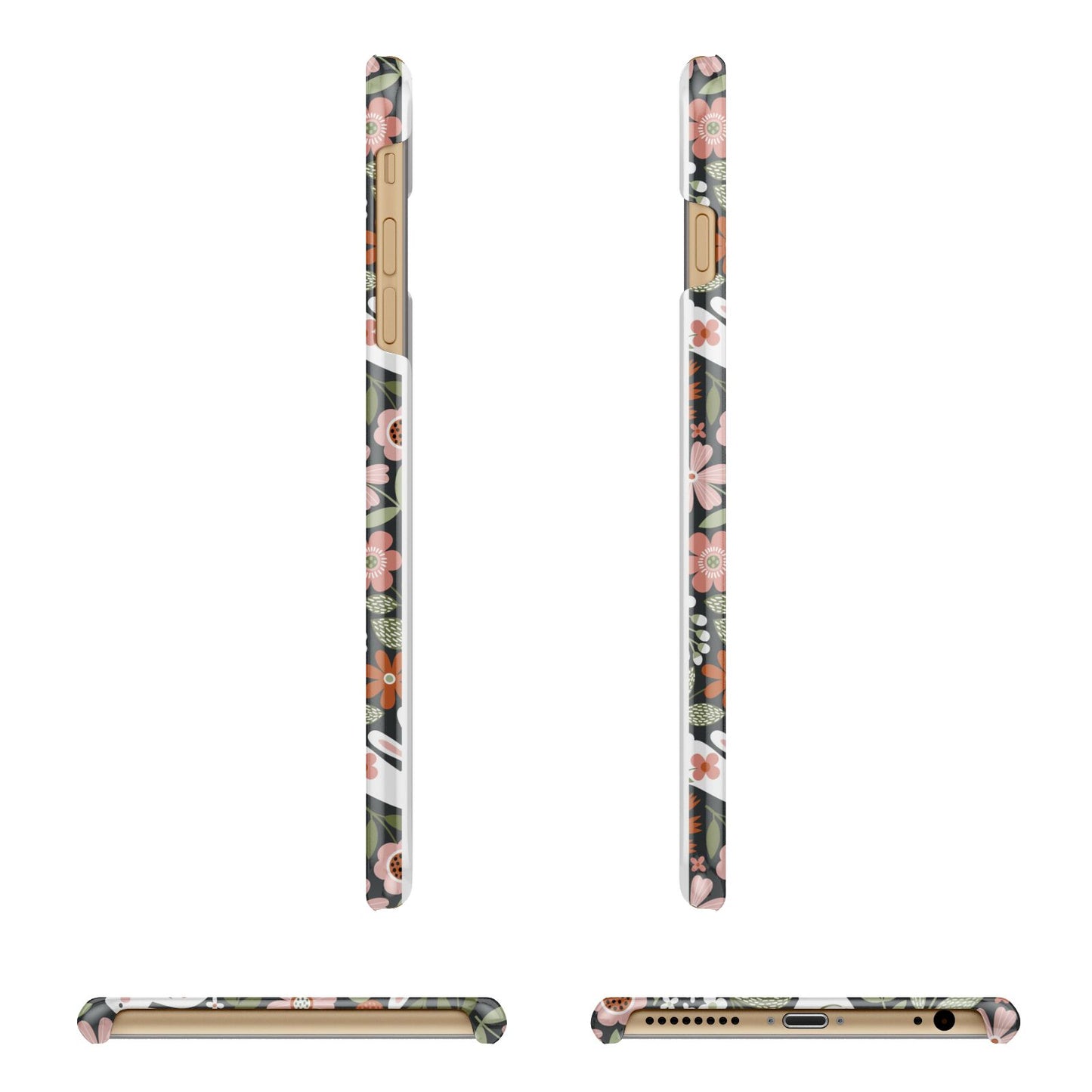 Easter Floral Apple iPhone 6 Plus 3D Wrap Snap Case Angled Images