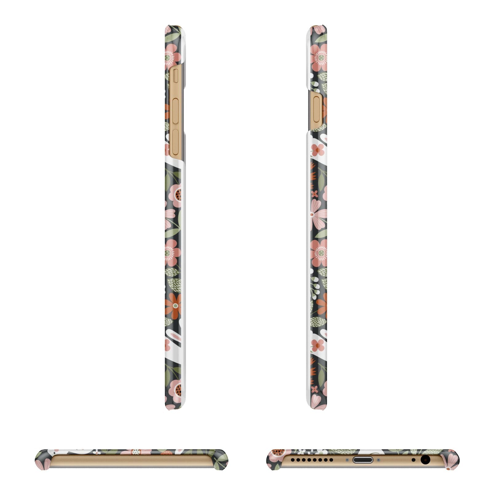 Easter Floral Apple iPhone 6 Plus 3D Wrap Snap Case Angled Images