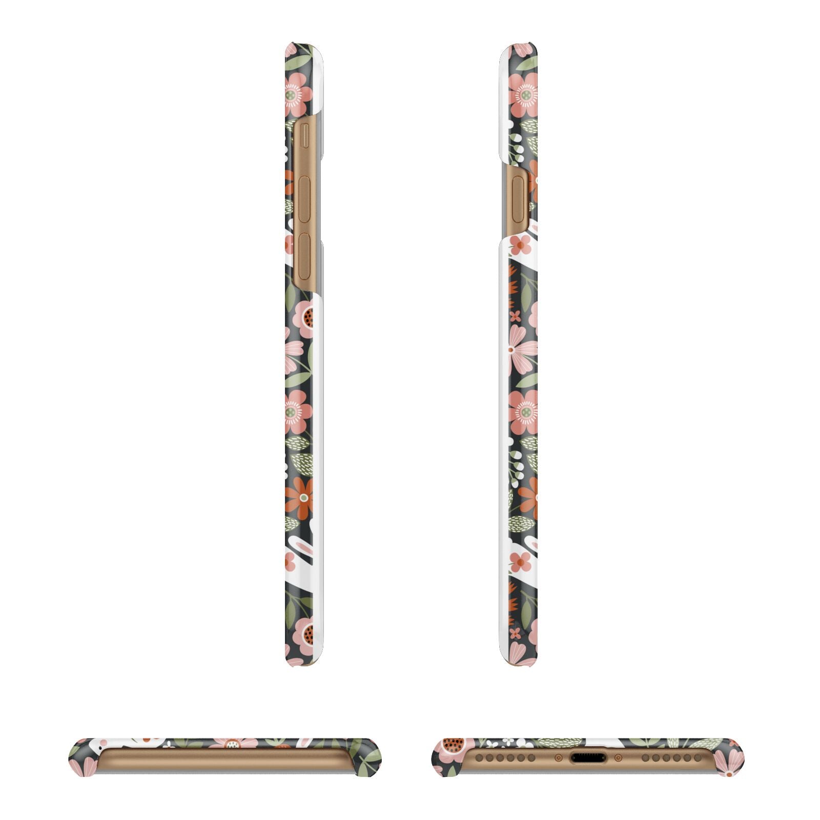 Easter Floral Apple iPhone 7 8 3D Wrap Snap Case Angled Images