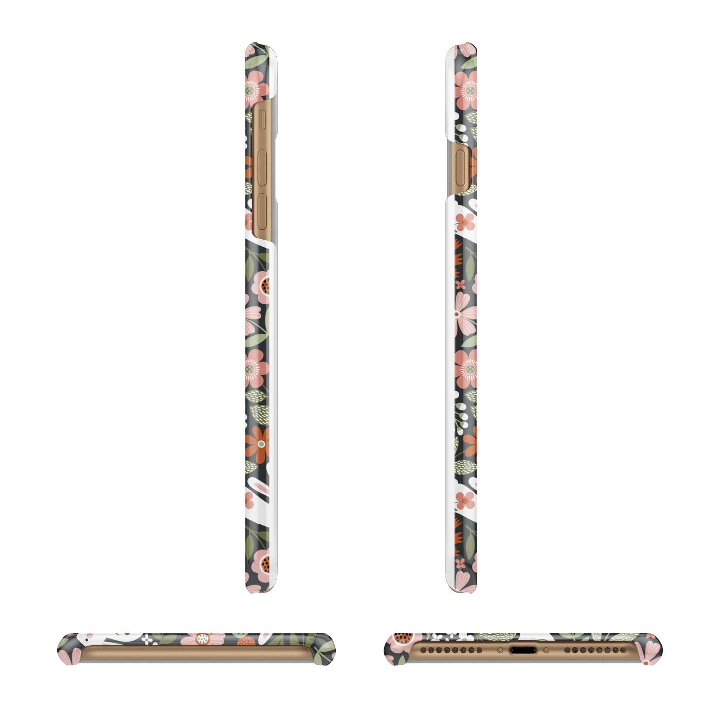 Easter Floral Apple iPhone 7 Plus 3D Wrap Snap Case Angled Images