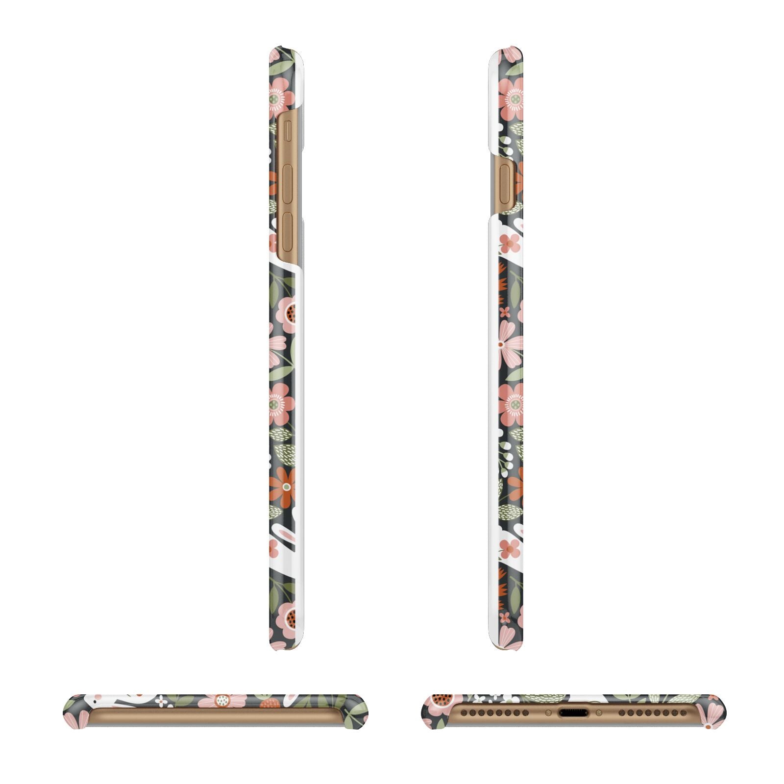 Easter Floral Apple iPhone 7 Plus 3D Wrap Snap Case Angled Images