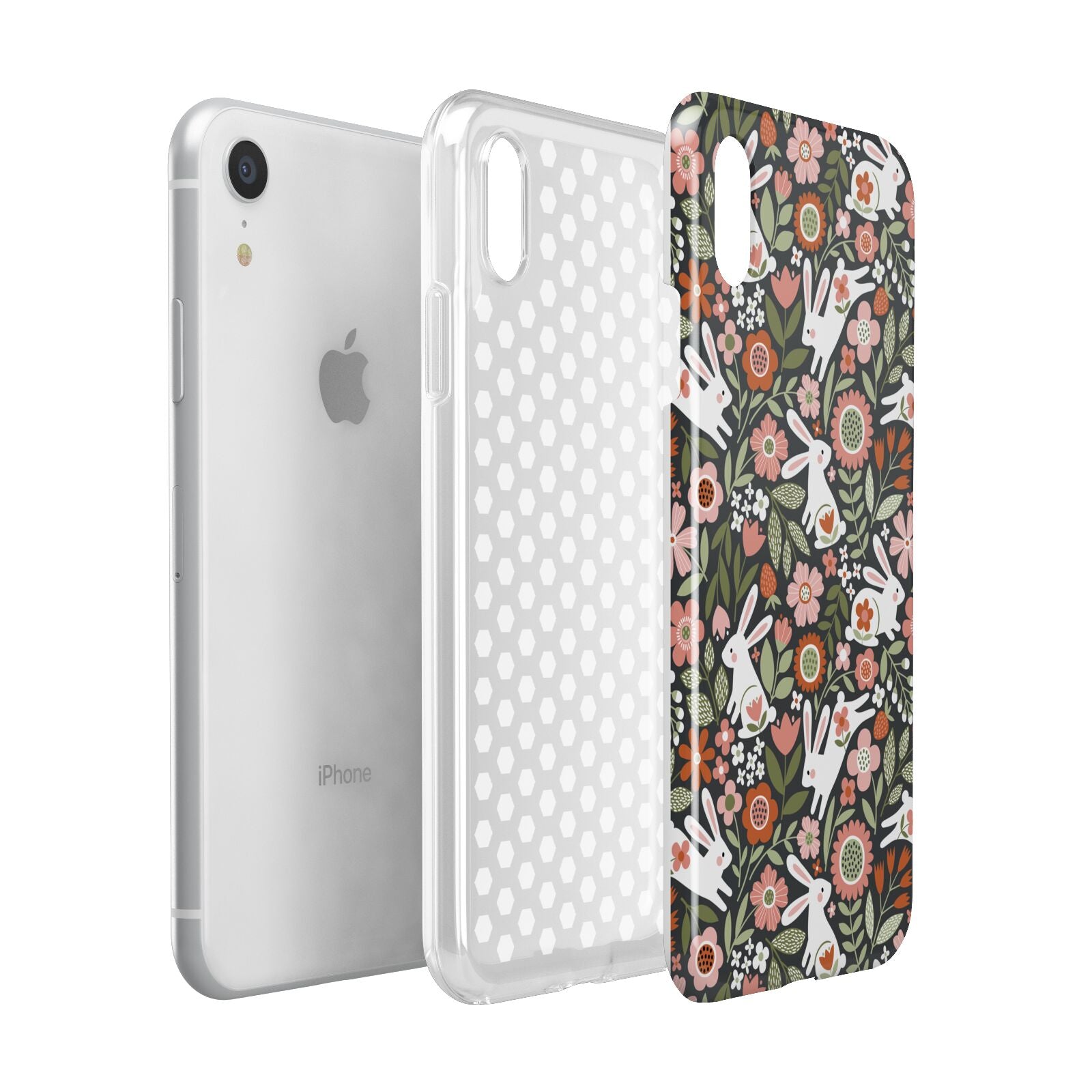 Easter Floral Apple iPhone XR White 3D Tough Case Expanded view