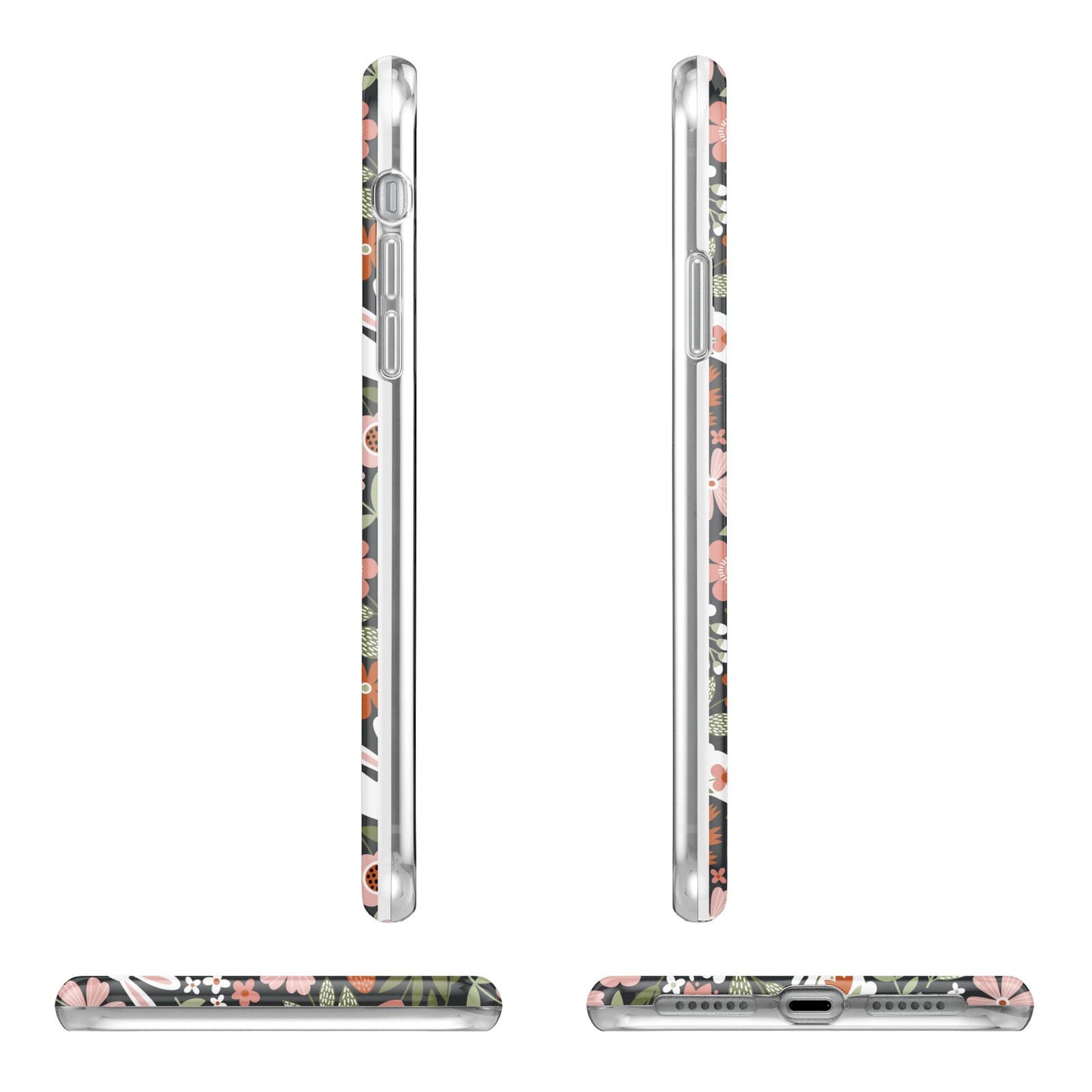 Easter Floral Apple iPhone XR in White with 3D Wrap Tough Case Alternative Image Angles