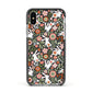 Easter Floral Apple iPhone Xs Impact Case Black Edge on Silver Phone