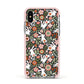 Easter Floral Apple iPhone Xs Impact Case Pink Edge on Silver Phone