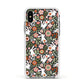 Easter Floral Apple iPhone Xs Impact Case White Edge on Silver Phone