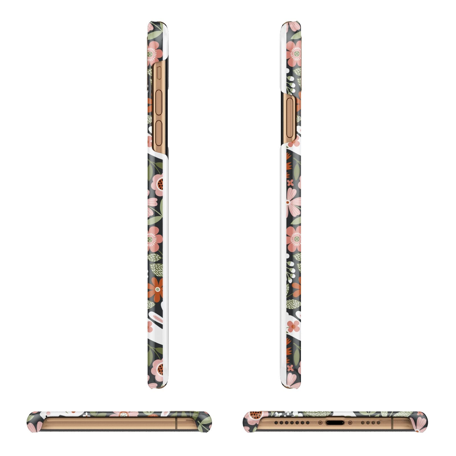 Easter Floral Apple iPhone Xs Max 3D Wrap Snap Case Angled Images