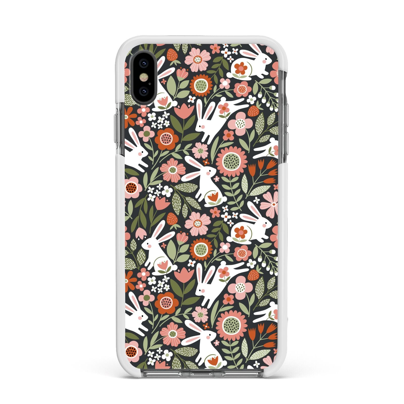 Easter Floral Apple iPhone Xs Max Impact Case White Edge on Black Phone