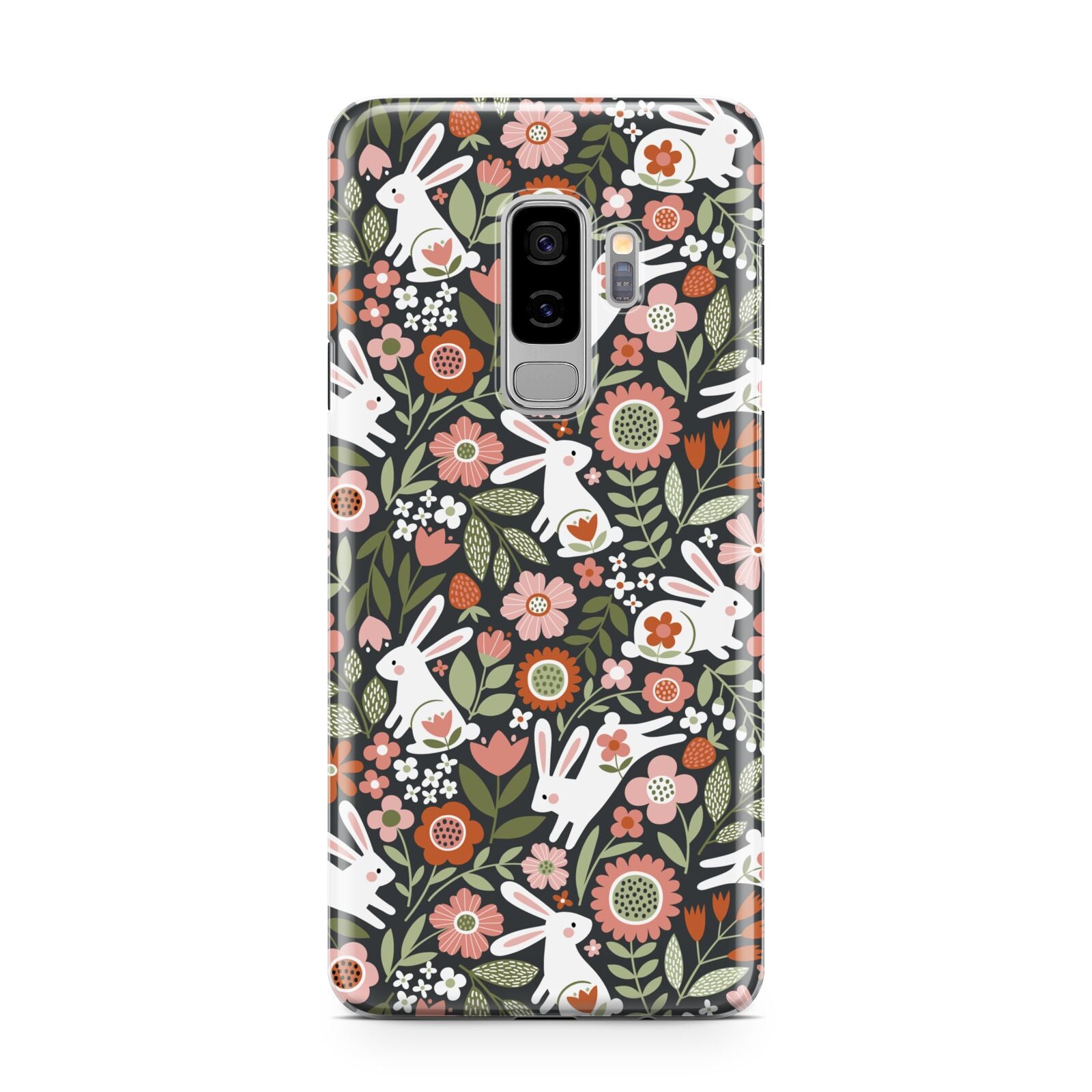 Easter Floral Samsung Galaxy S9 Plus Case on Silver phone
