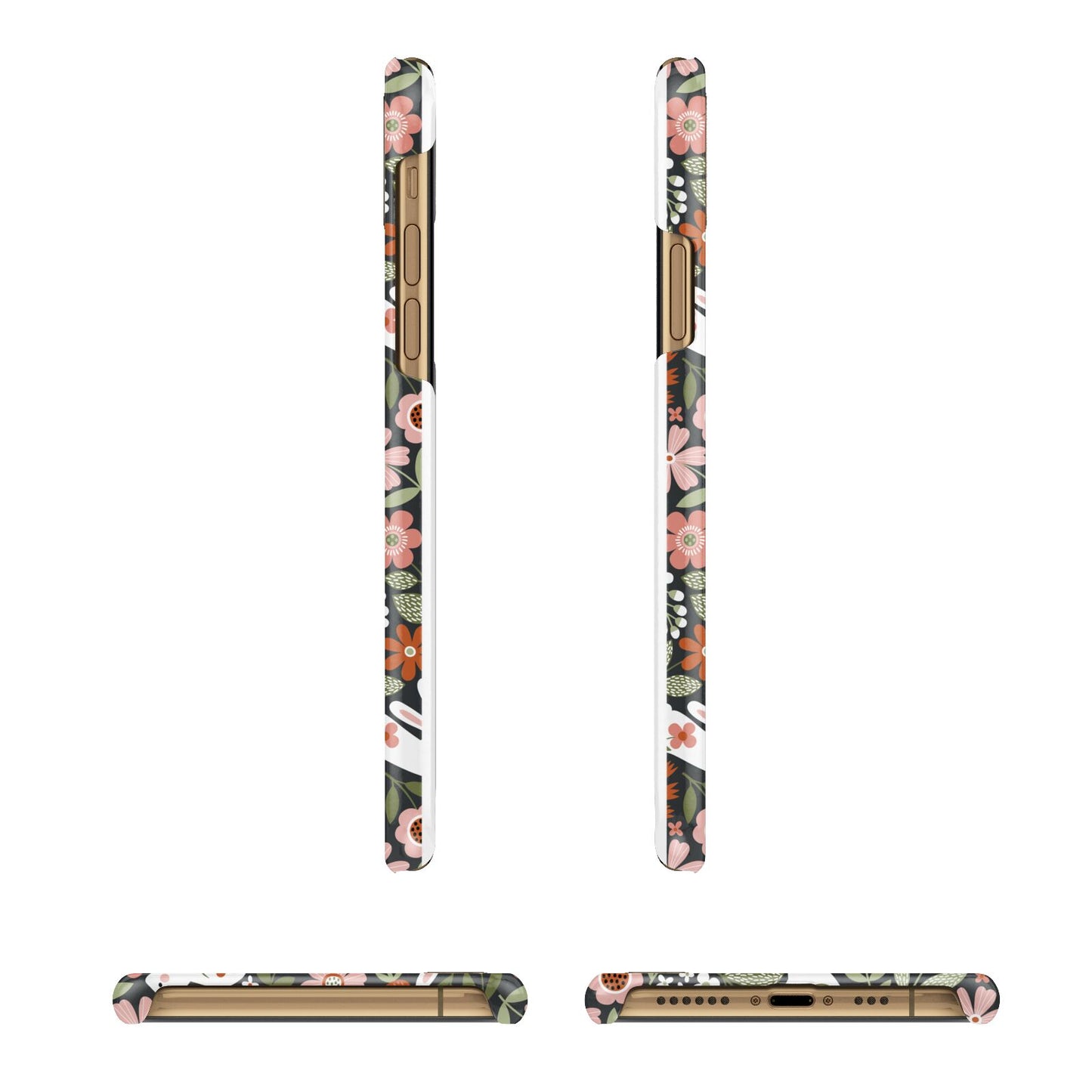 Easter Floral iPhone 11 3D Snap Case Angle Images