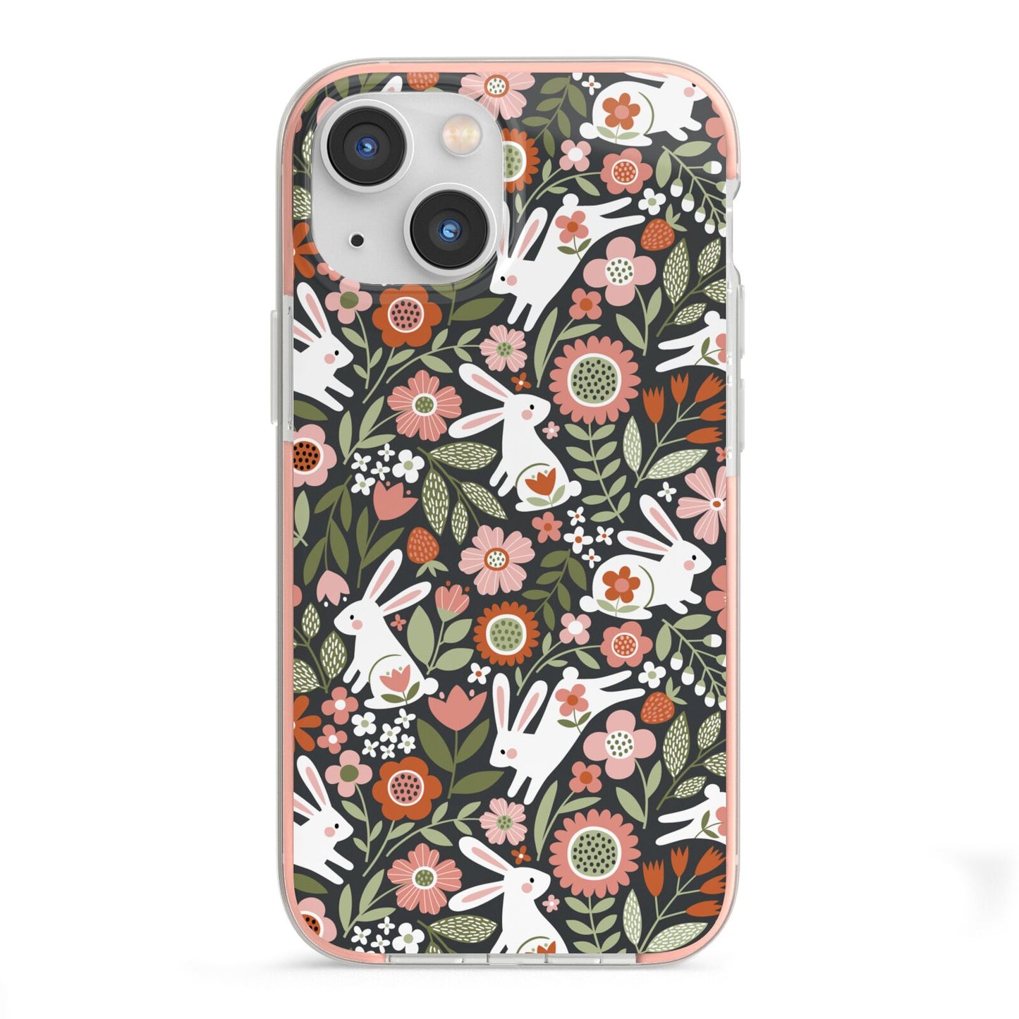 Easter Floral iPhone 13 Mini TPU Impact Case with Pink Edges