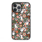 Easter Floral iPhone 13 Pro Max Black Impact Case on Silver phone