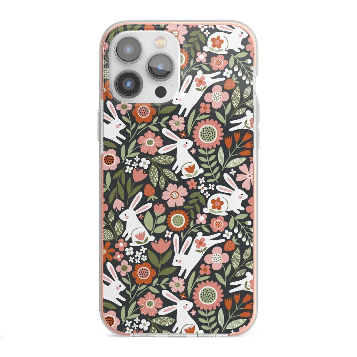 Easter Floral iPhone 13 Pro Max TPU Impact Case with Pink Edges