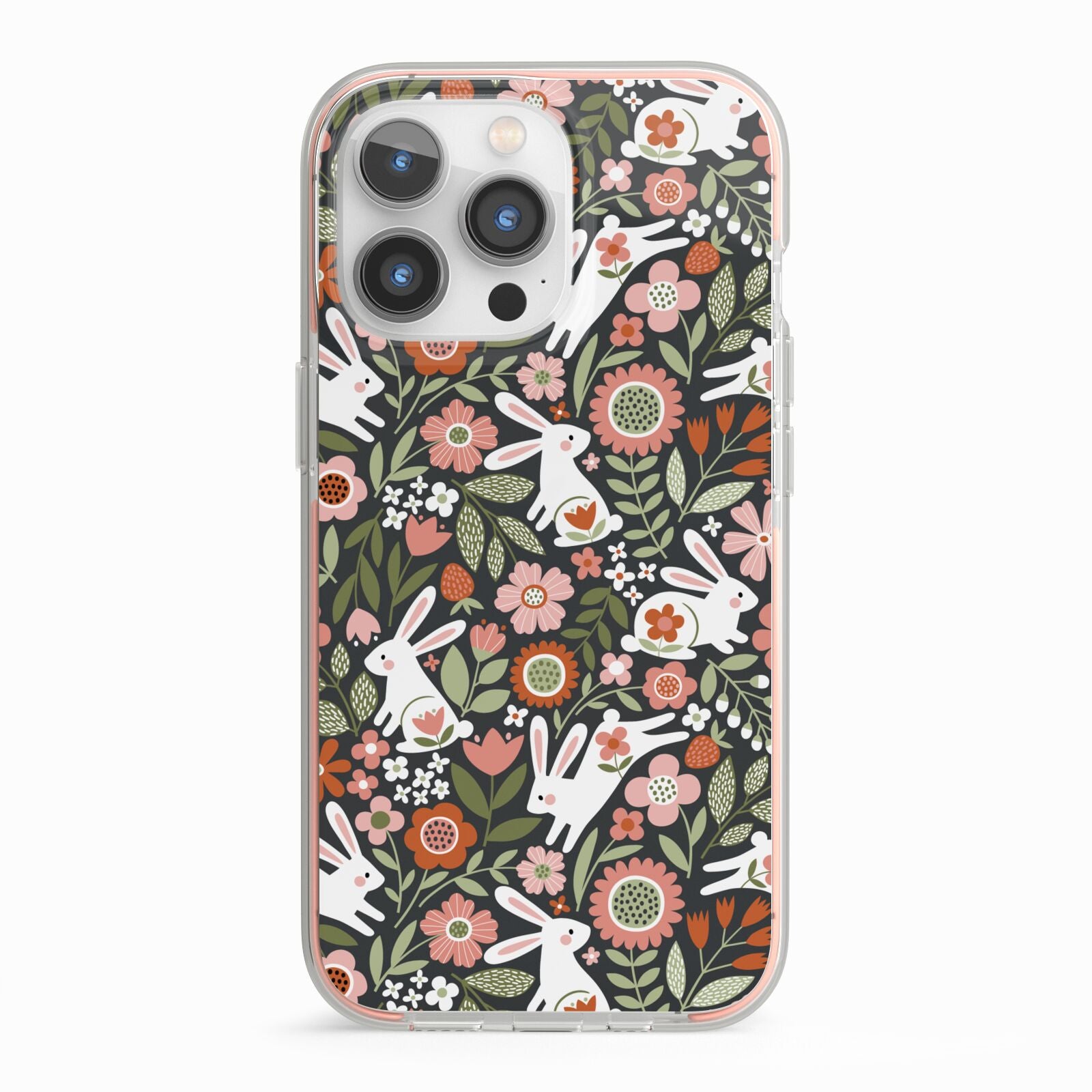 Easter Floral iPhone 13 Pro TPU Impact Case with Pink Edges