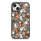Easter Floral iPhone 14 Black Impact Case on Silver phone
