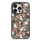 Easter Floral iPhone 14 Pro Black Impact Case on Silver phone